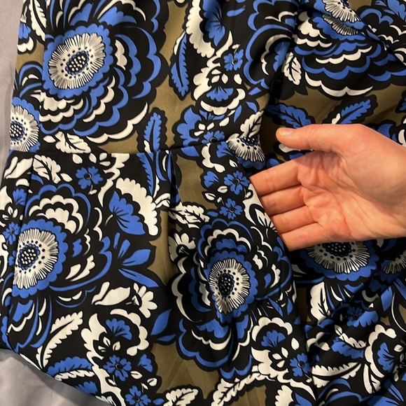 Express Womens Blue Pop Floral Culottes Jumpsuit Mid Calf Long Sleeve - Picture 13 of 16